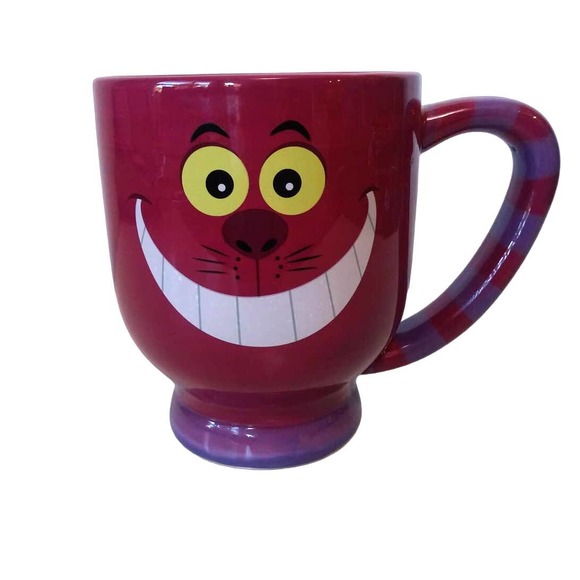 Disney Other - Disney Parks Cheshire Cat Mug Large Alice In Wonderland Purple Pink Quirky Smile